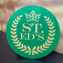 Load image into Gallery viewer, Our Saint Edward's Hall Wall Sign is 15.5" in diameter and looks great in the dorm room, study, office, rec room or basement!