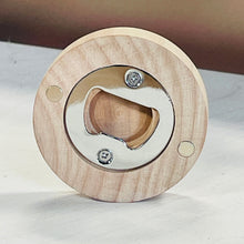 Load image into Gallery viewer, Round Wooden Bottle Opener