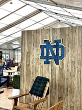 Load image into Gallery viewer, This Premium Notre Dame Monogram is currently available in three sizes: Small (10" x 11"), Medium (16" x 18") and Large (30" x 33").