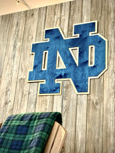 Load image into Gallery viewer, This Premium Notre Dame Monogram is currently available in three sizes: Small (10" x 11"), Medium (16" x 18") and Large (30" x 33").