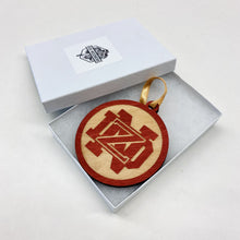 Load image into Gallery viewer, This Zahm House Christmas Ornament is made from stained birch, laser-engraved, and is 3.25" in diameter.