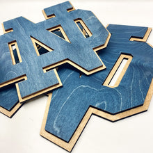 Load image into Gallery viewer, This Premium Notre Dame Monogram is currently available in three sizes: Small (10" x 11"), Medium (16" x 18") and Large (30" x 33").