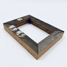 Load image into Gallery viewer, These frames are available in landscape or portrait, are engraved with a "gold-leaf" Notre Dame Monogram above and your message or personalization can be added below. Glass and backing are included.