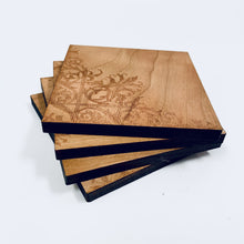 Load image into Gallery viewer, This specialized coaster set is a laser etching of the mosaic on the floor of the Golden Dome.