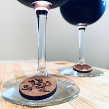 Load image into Gallery viewer, These 5-charm set is laser-cut from Notre Dame Stadium Bench Wood.
