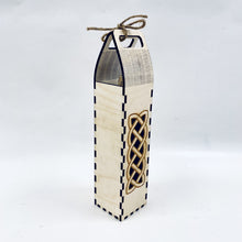 Load image into Gallery viewer, The birch Wine Box is laser cut and engraved, and measures 17" x 4" x 4".
