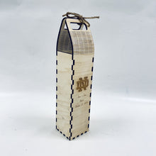 Load image into Gallery viewer, The birch Wine Box is laser cut and engraved, and measures 17" x 4" x 4".