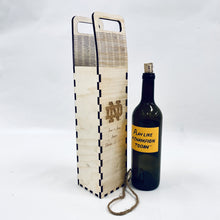 Load image into Gallery viewer, The birch Wine Box is laser cut and engraved, and measures 17" x 4" x 4".