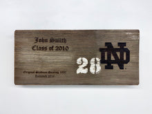 Load image into Gallery viewer, Personalized Notre Dame Stadium Bench Plaque
