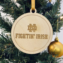 Load image into Gallery viewer, Each ornament is made from birch, laser-engraved, and is 3.25" in diameter.