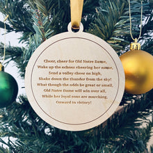 Load image into Gallery viewer, Each ornament is made from birch, laser-engraved, and is 3.25" in diameter.