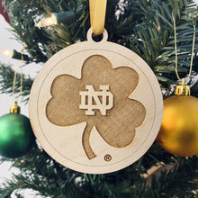 Load image into Gallery viewer, Each ornament is made from birch, laser-engraved, and is 3.25" in diameter.