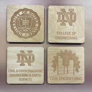 Notre Dame Engineering Program Coaster Sets