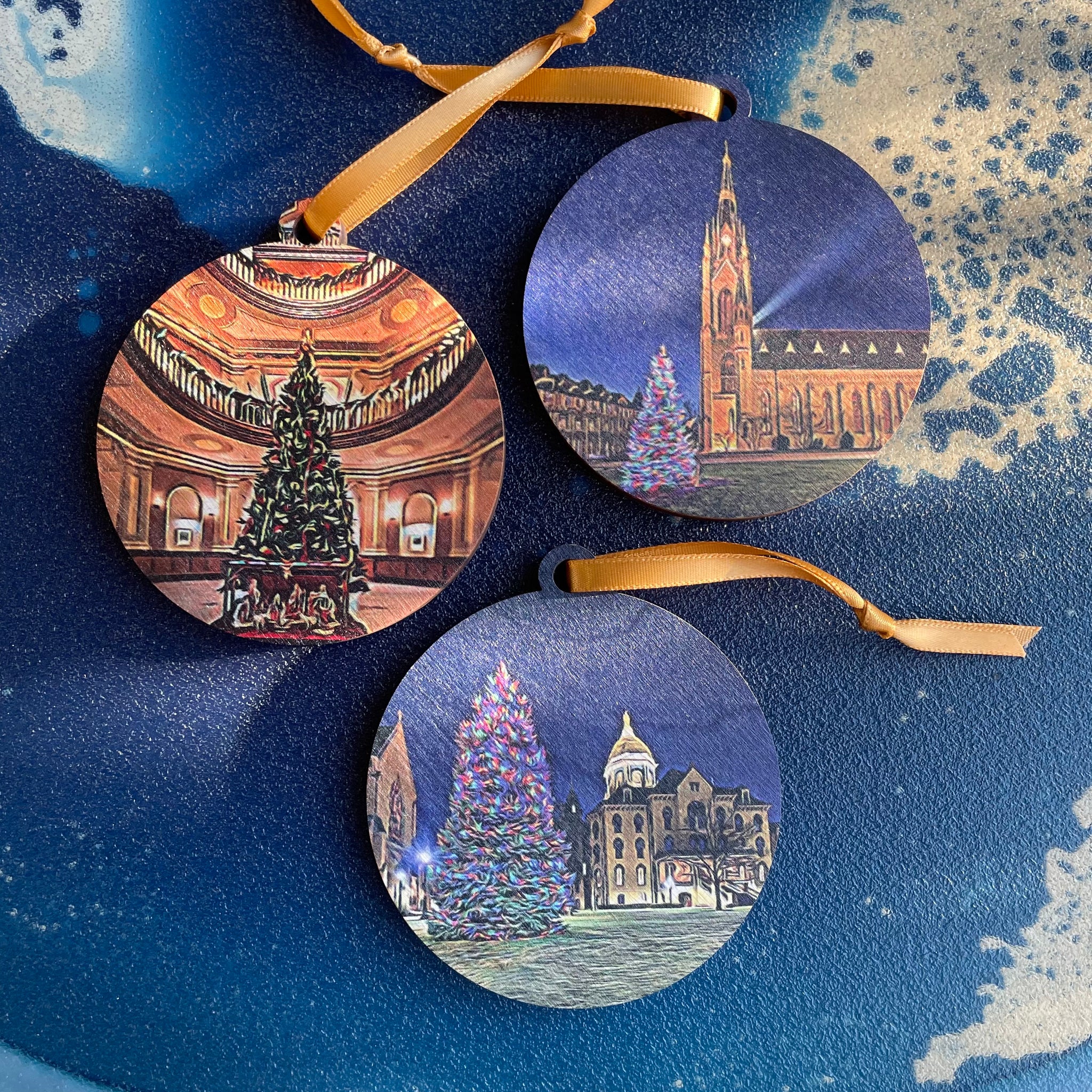 Notre Dame Christmas Tree Ornament Set Irish Woodworks