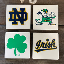 Load image into Gallery viewer, Our stone Notre Dame Coaster Set features full-color art and each coaster measures a substantial 4&quot; x 4&quot; x .25&quot;. 
