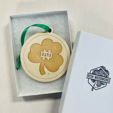 Load image into Gallery viewer, Notre Dame Shamrock Christmas Ornament
