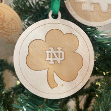 Load image into Gallery viewer, Notre Dame Shamrock Christmas Ornament
