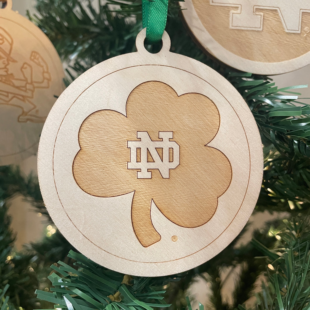 Notre Dame Shamrock Christmas Ornament