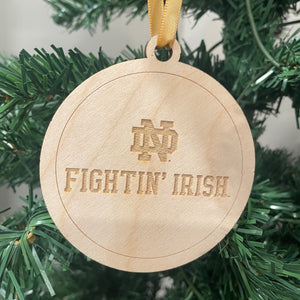 Notre Dame Leprechaun Christmas Ornament