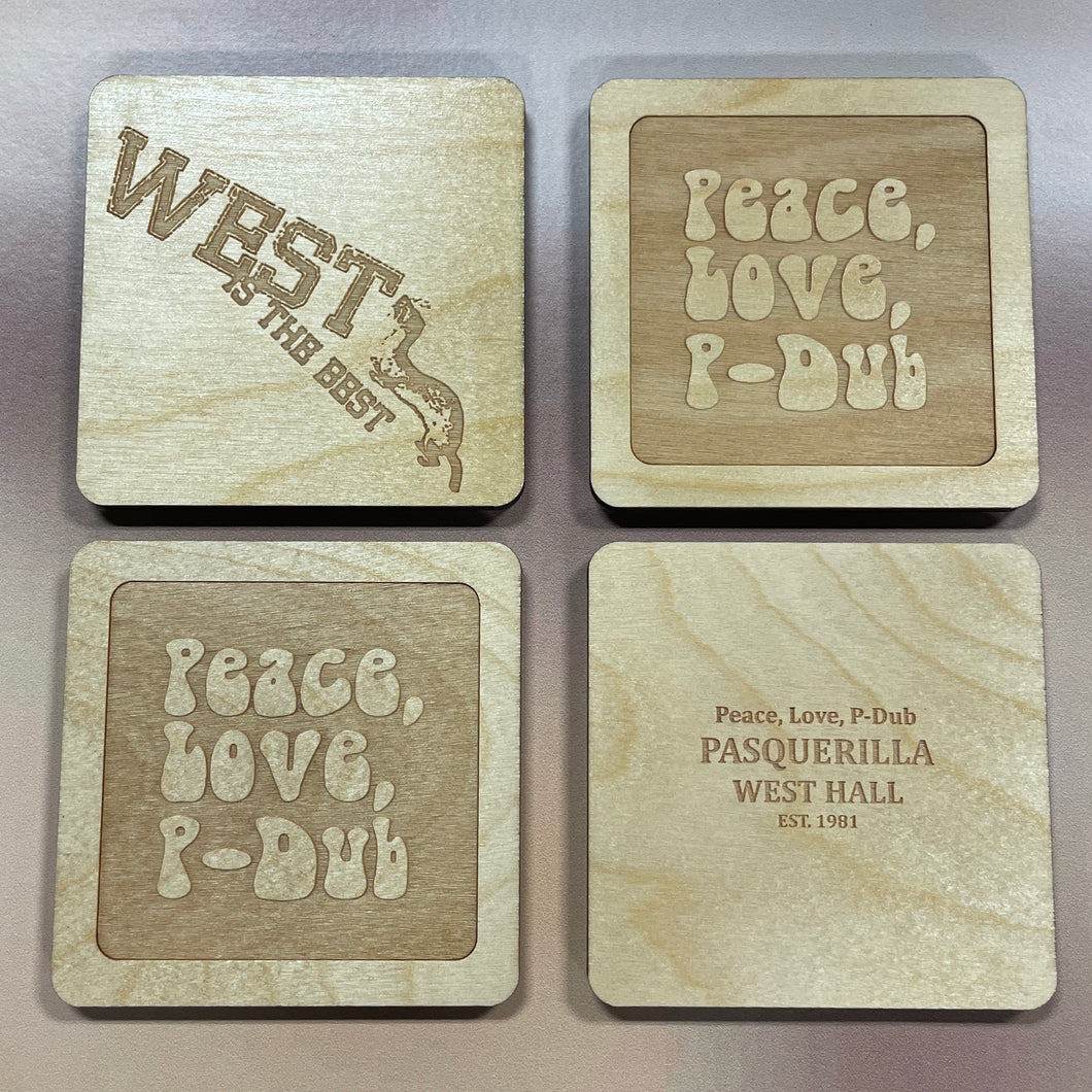 Pasquerilla West Hall Coaster Set