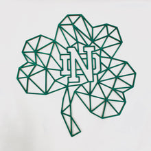 Load image into Gallery viewer, Green Geometric Notre Dame Shamrock Wall Art
