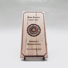 Load image into Gallery viewer, Notre Dame Seal Cherry Wood Plaque
