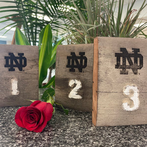 **RENTAL ONLY** Notre Dame Stadium Bench Wood Table Numbers
