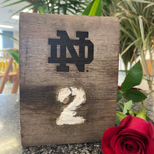 Load image into Gallery viewer, **RENTAL ONLY** Notre Dame Stadium Bench Wood Table Numbers
