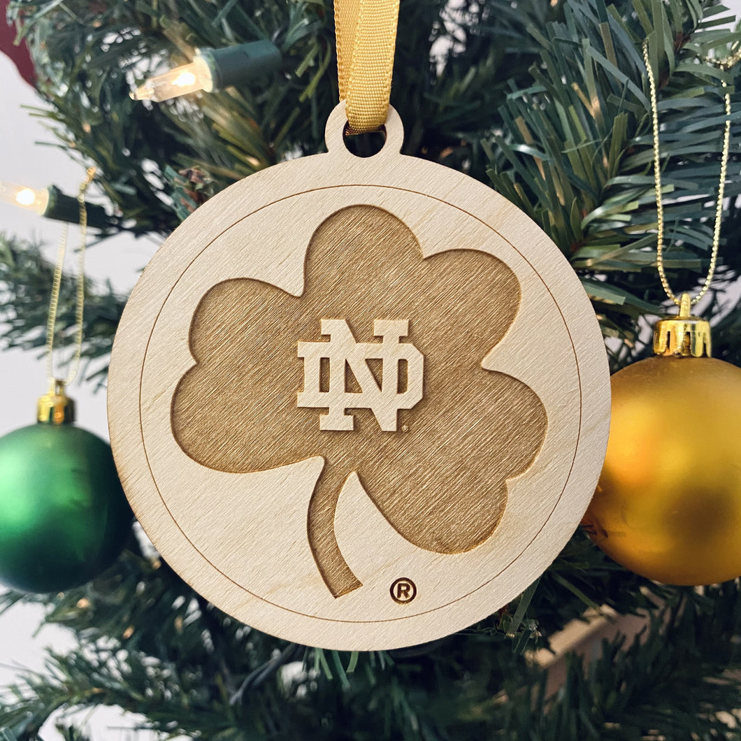 Notre Dame Shamrock Christmas Ornament
