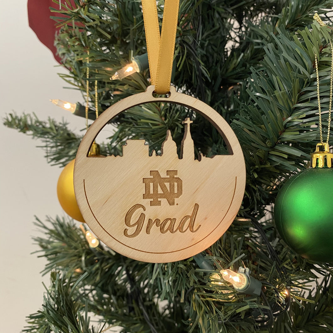 Notre Dame Grad Christmas Ornament