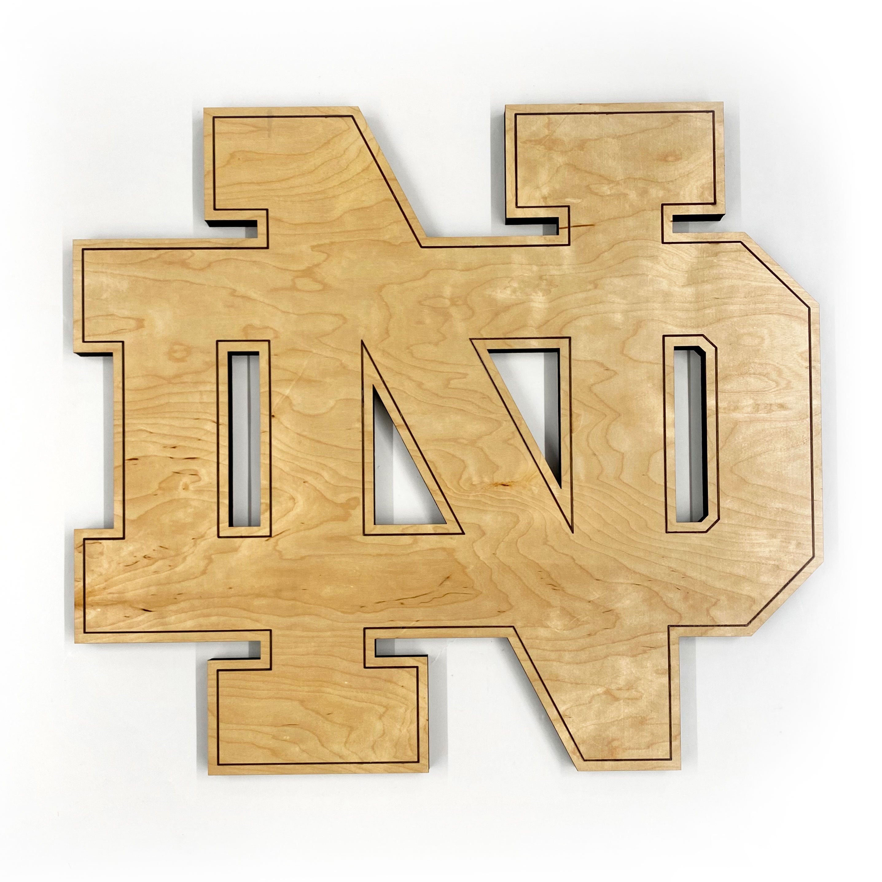 Golden Wood Notre Dame Monogram Wall Art